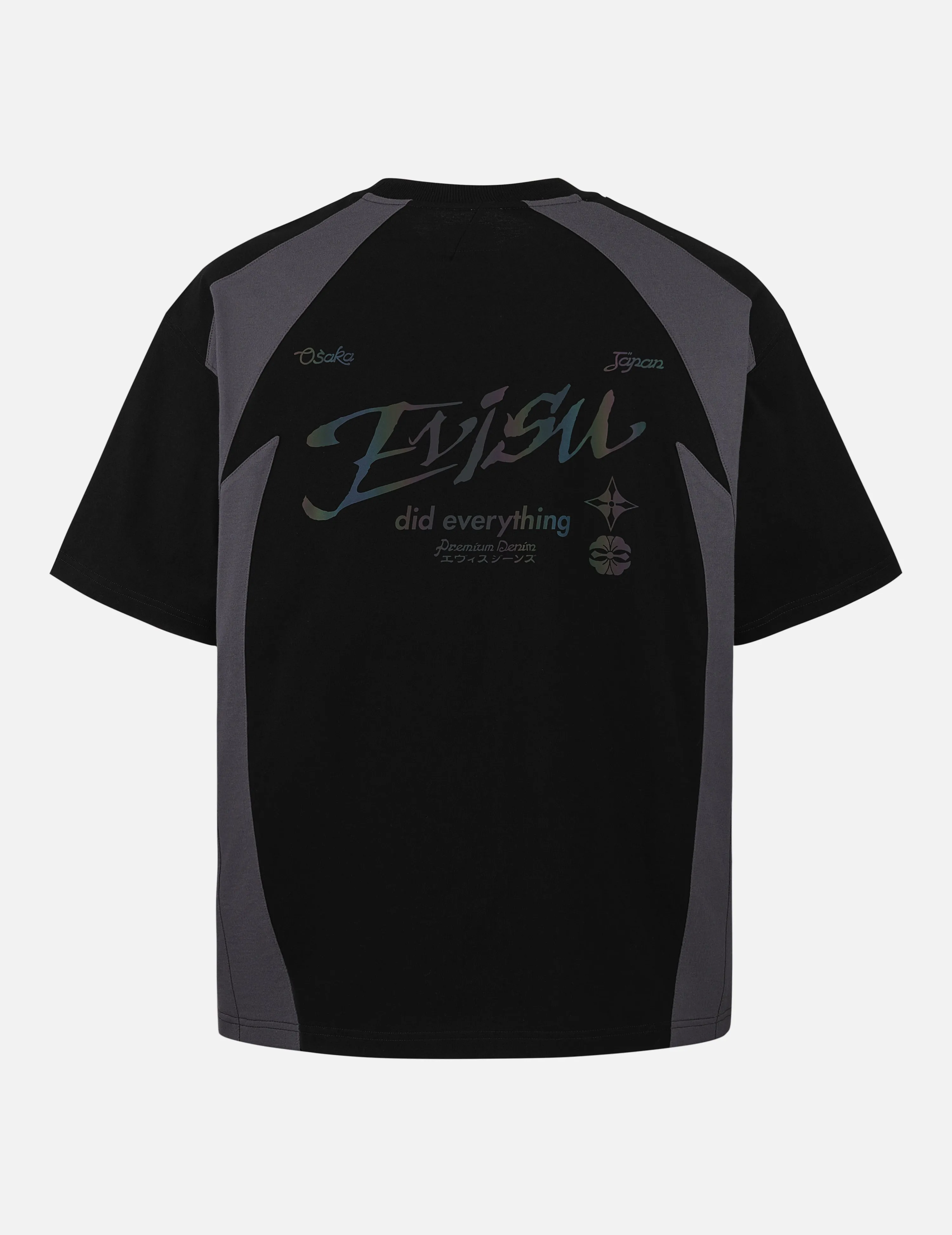 Panel Blocking with Colorful Logo Print Loose Fit T-Shirt sold by Evisu