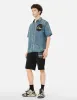 Artistic Brush Daicock Print Relax Fit Denim Short-Sleeves Shirt sold by Evisu