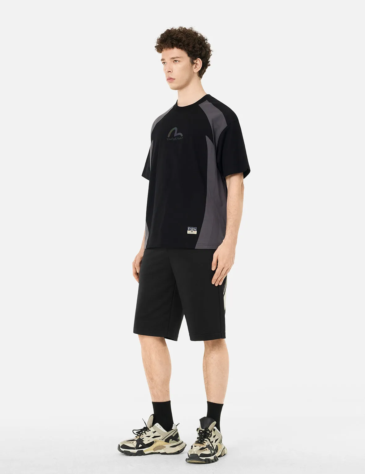 Artistic Brush Daicock Print Regular Fit Sweatshorts sold by Evisu product image thumbnail 3