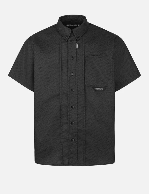 Allover Logo Print Loose Fit Short Sleeves Shirt sold by Evisu