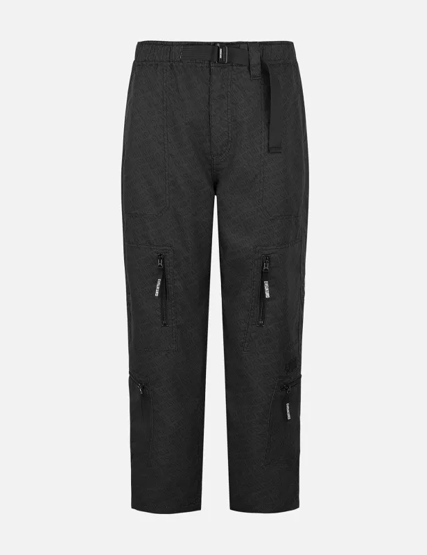 Allover Logo Print Loose Fit Cargo Pants sold by Evisu