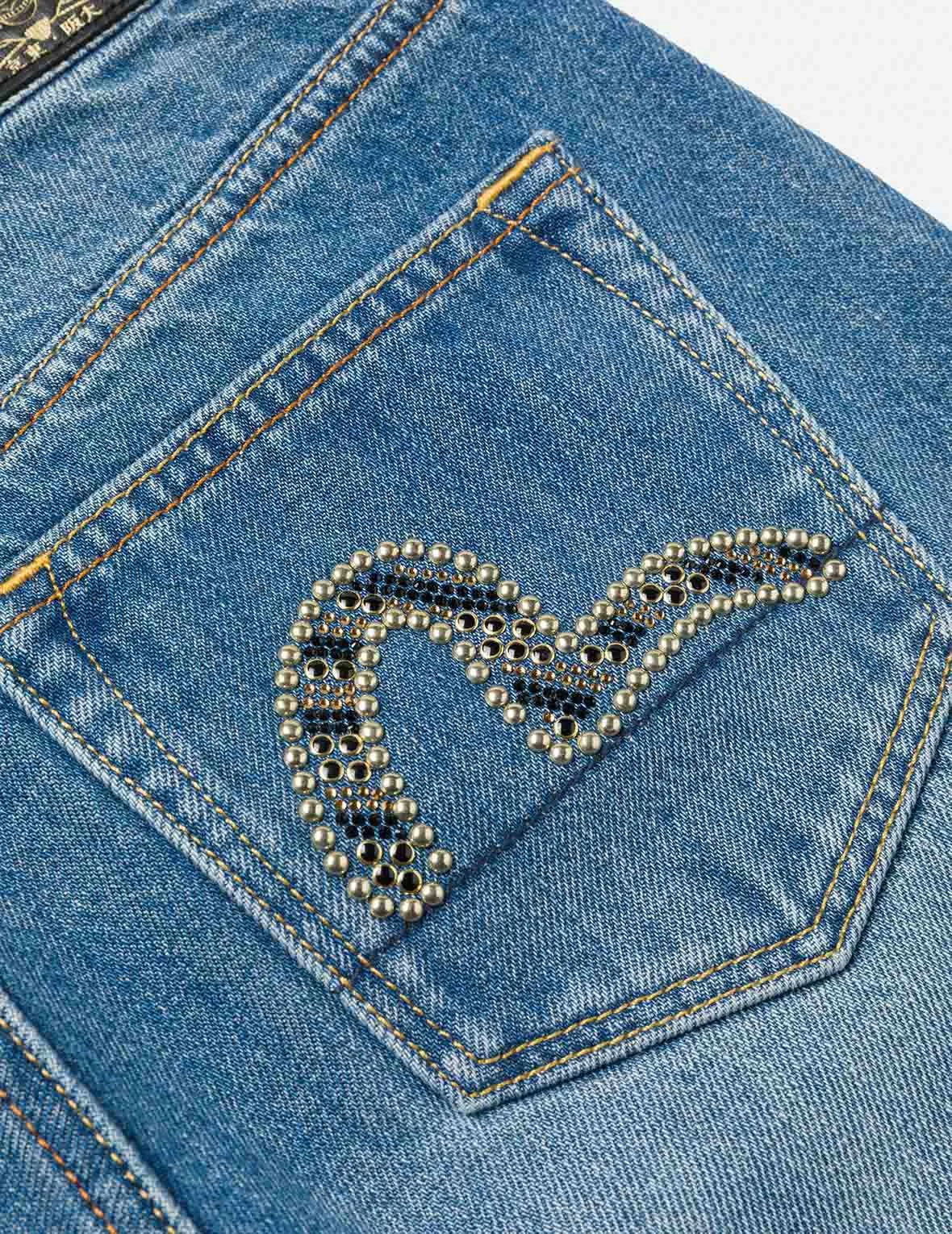 Washed Seagull Stud Straight Fit Jeans sold by Evisu product image thumbnail 3