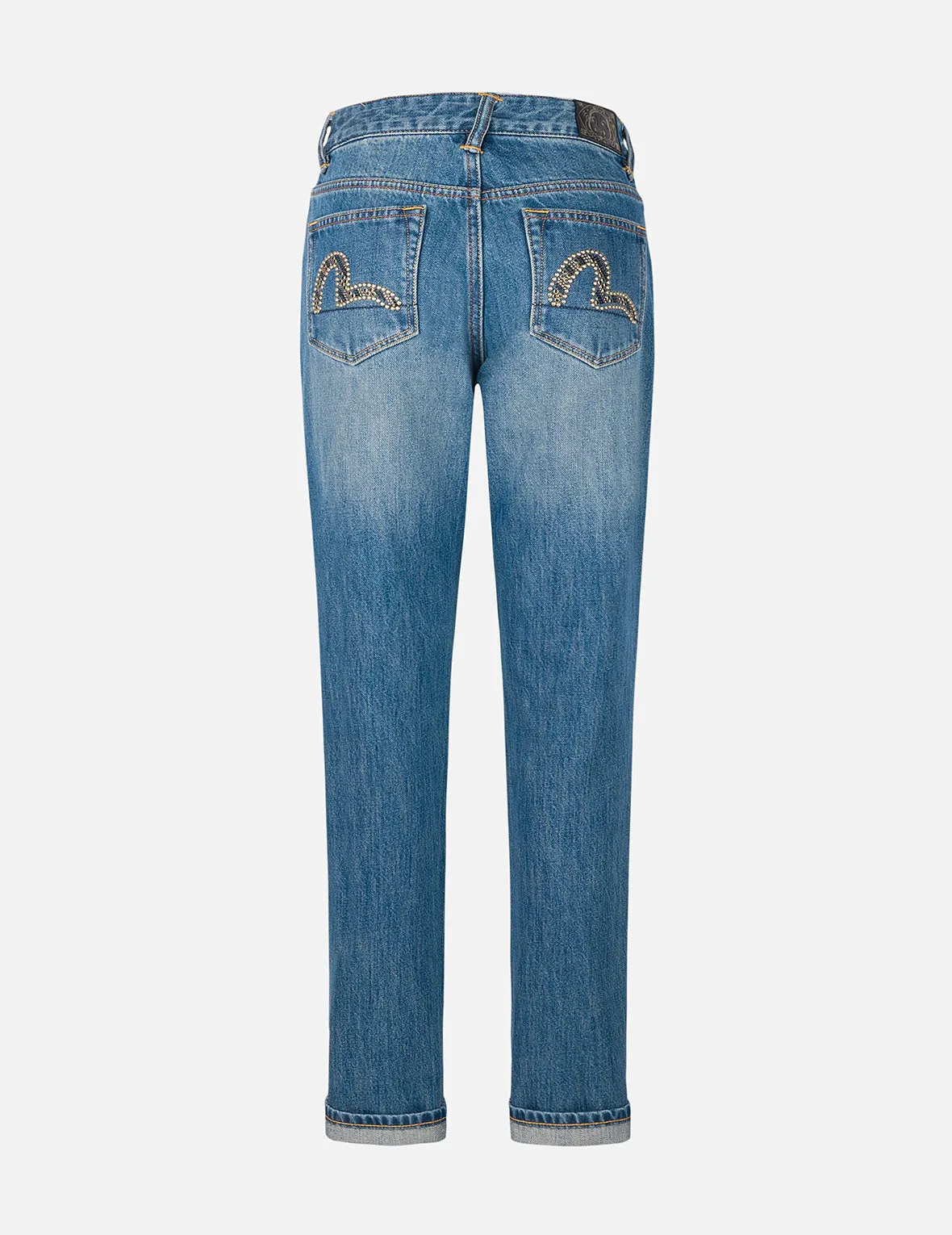 Washed Seagull Stud Straight Fit Jeans sold by Evisu