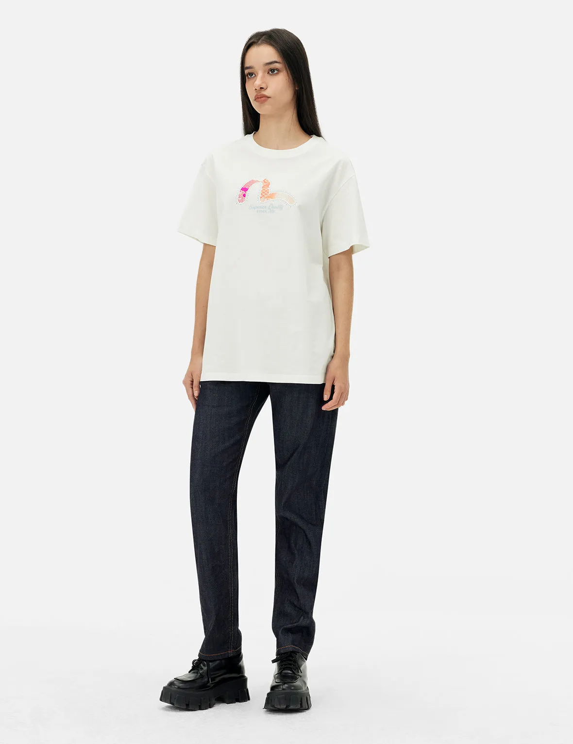 Seagull Foil Print Boyfriend T-shirt sold by Evisu product image thumbnail 5