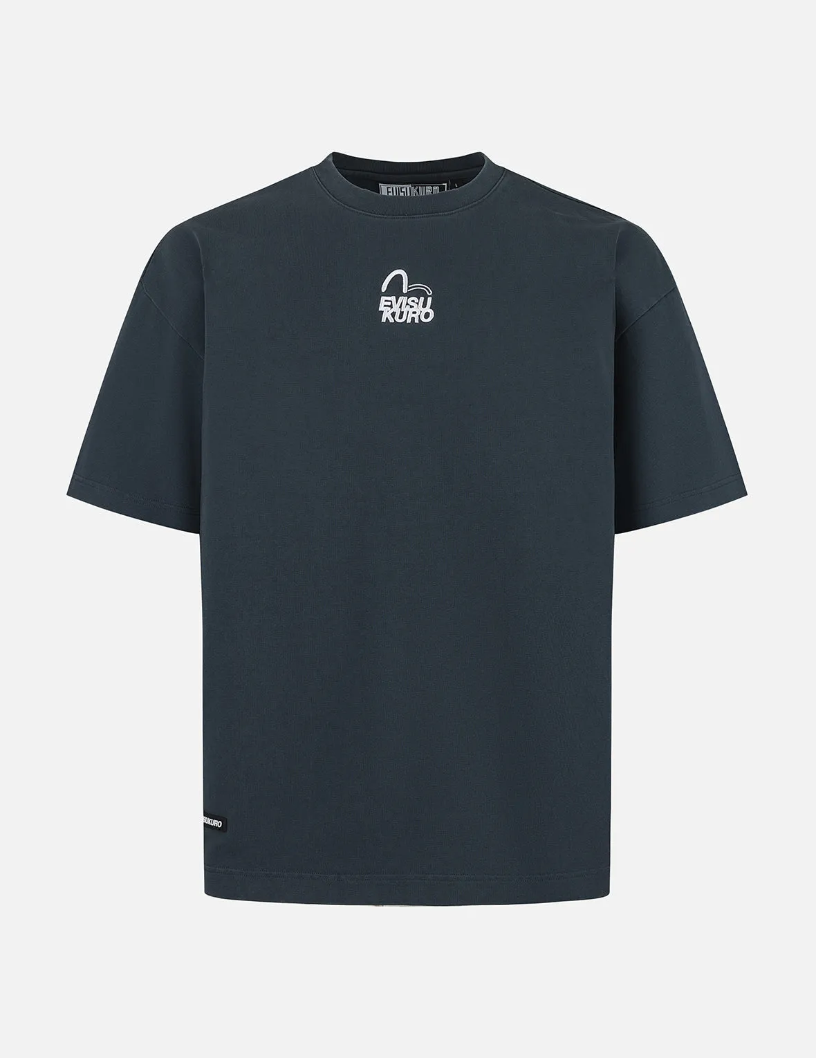 Seagull and Logo Embroidery Oversized Garment Dye T-Shirt sold by Evisu