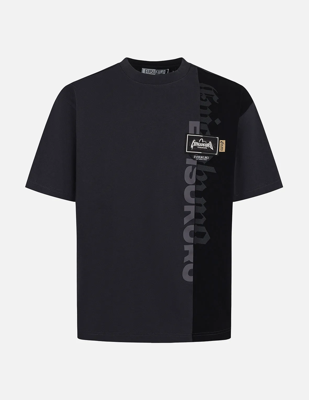 Panel design with Multi Labels Relax Fit T-Shirt sold by Evisu