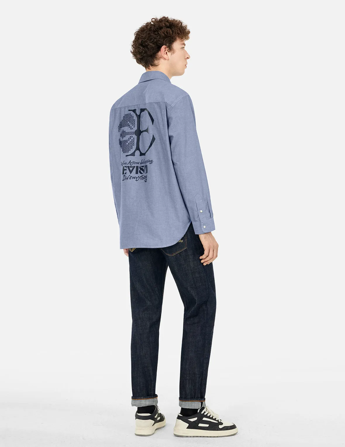 Half Kamon Embroidery and Print Relax Fit Shirt sold by Evisu product image thumbnail 4