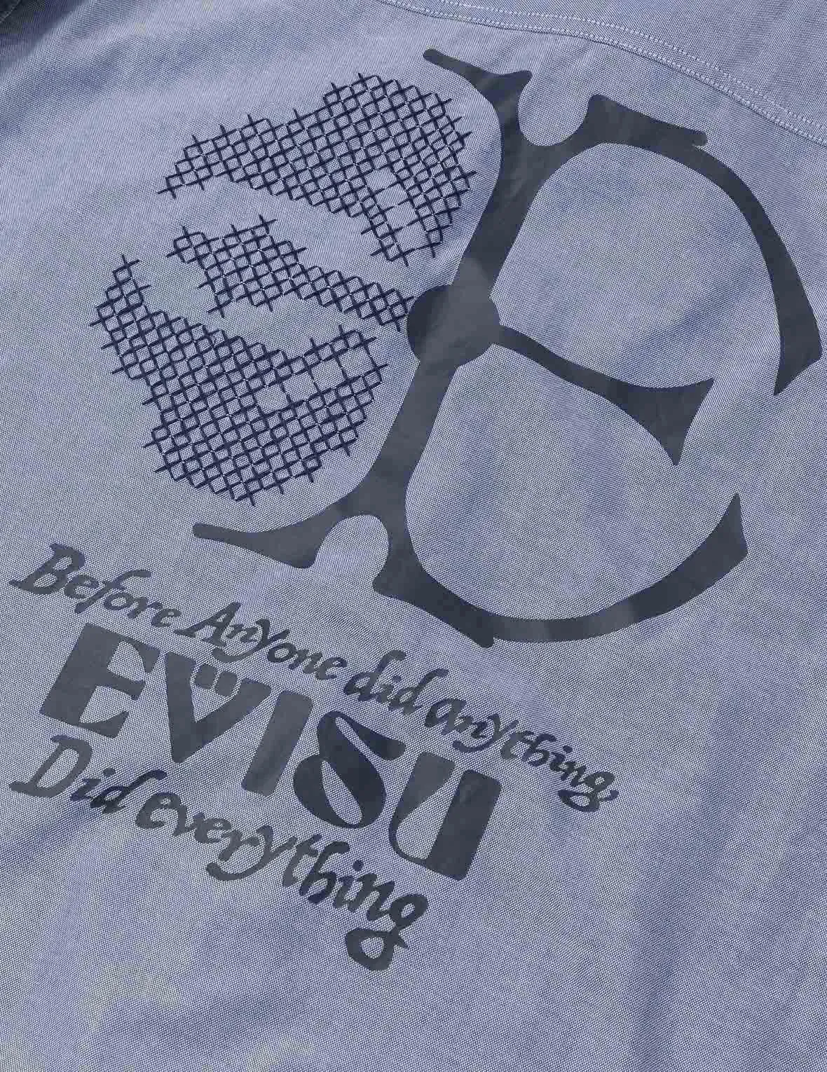 Half Kamon Embroidery and Print Relax Fit Shirt sold by Evisu product image thumbnail 5