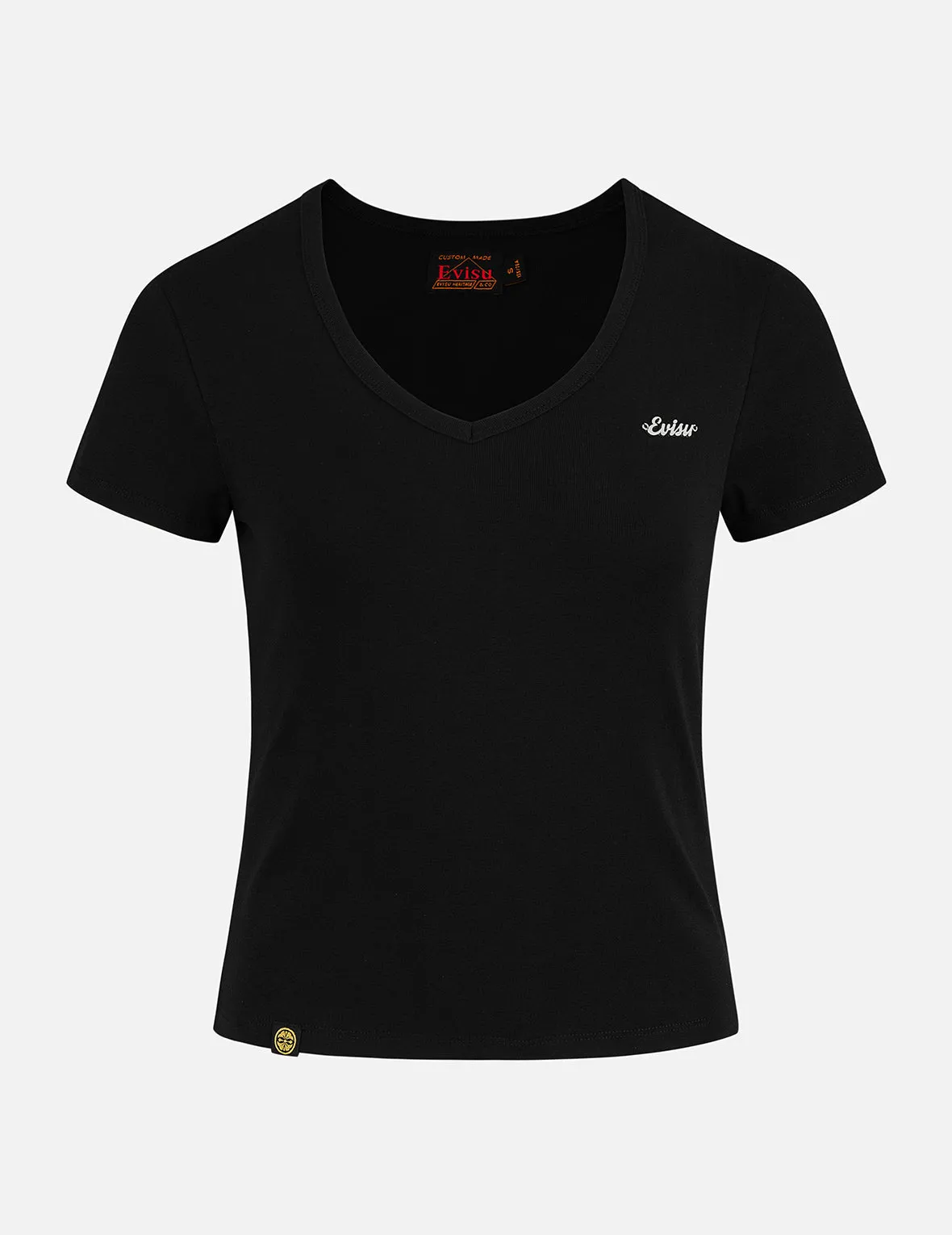 Evisu Metal Trim V-Neck Fashion Fit T-shirt sold by Evisu