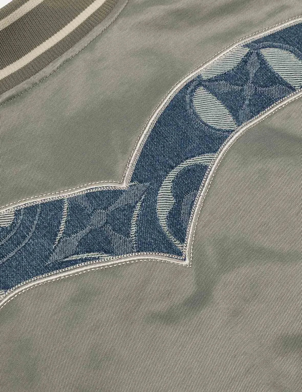 Denim Inserted Daicock with Kamon Embroidery Regular Fit Bomber Jacket sold by Evisu product image thumbnail 5