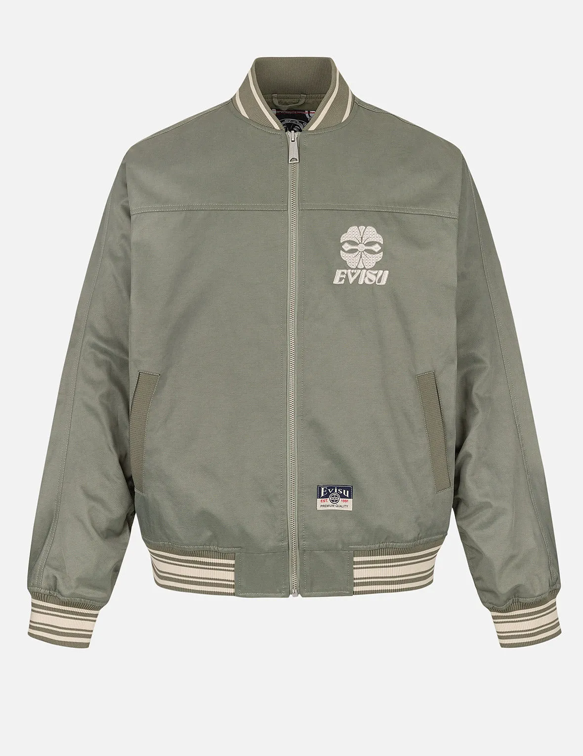 Denim Inserted Daicock with Kamon Embroidery Regular Fit Bomber Jacket sold by Evisu product image thumbnail 2