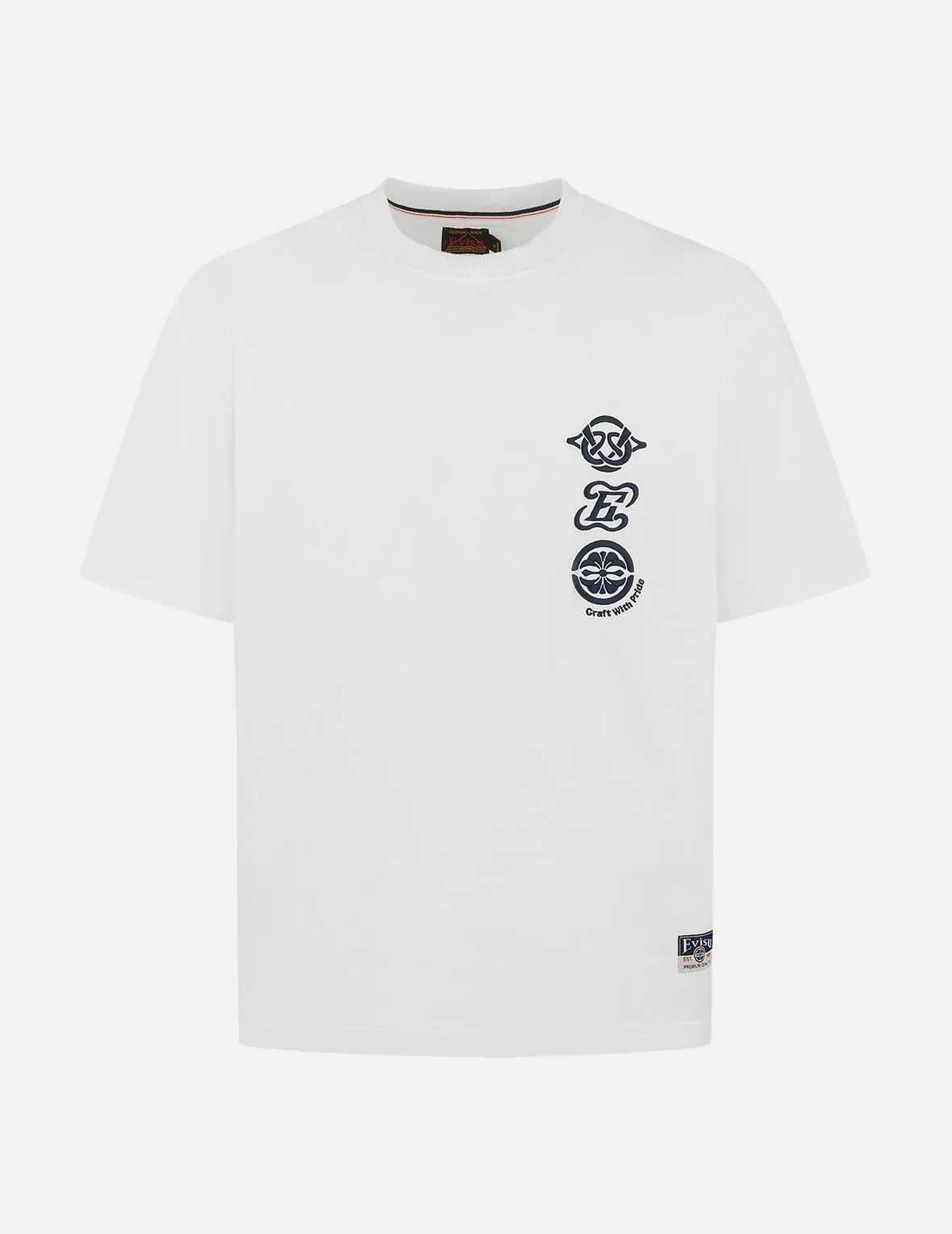 Seagull Embroidery and Multi-logo Print Regular Fit T-shirt sold by Evisu