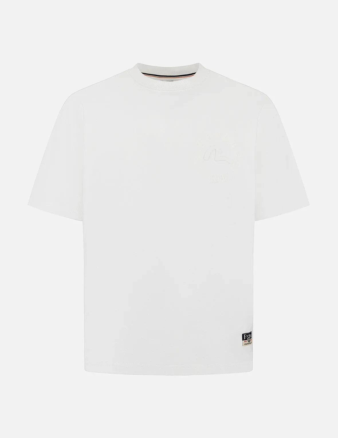 Hakutaku Print and Seagull Emboss Print Loose Fit T-shirt sold by Evisu