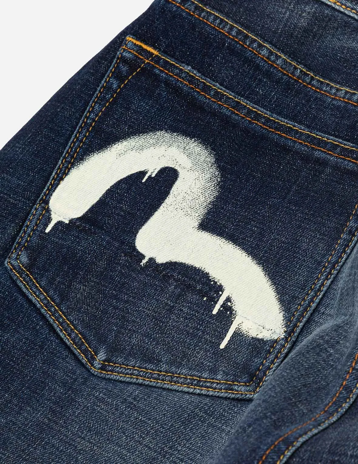 Graffiti-Style Seagull and Logo Print Straight Fit Denim Joggers sold by Evisu product image thumbnail 5