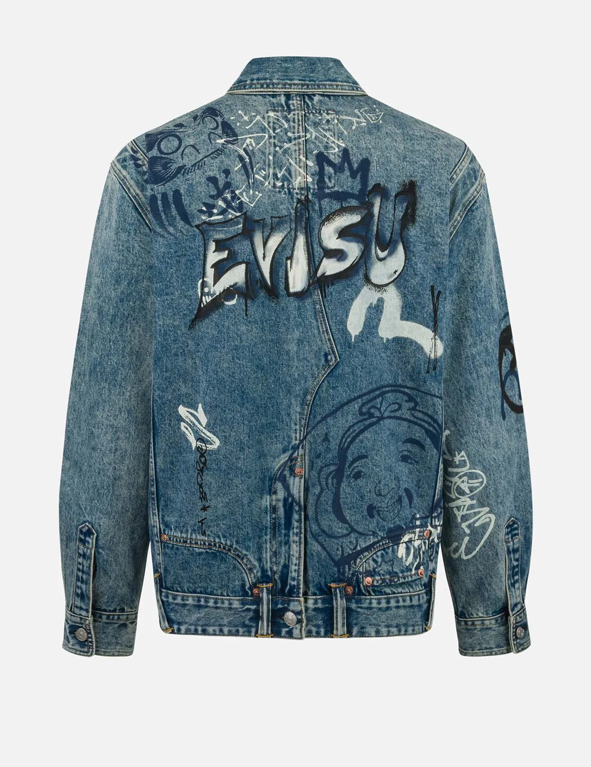 Graffiti Prints Regular Fit Denim Jacket sold by Evisu