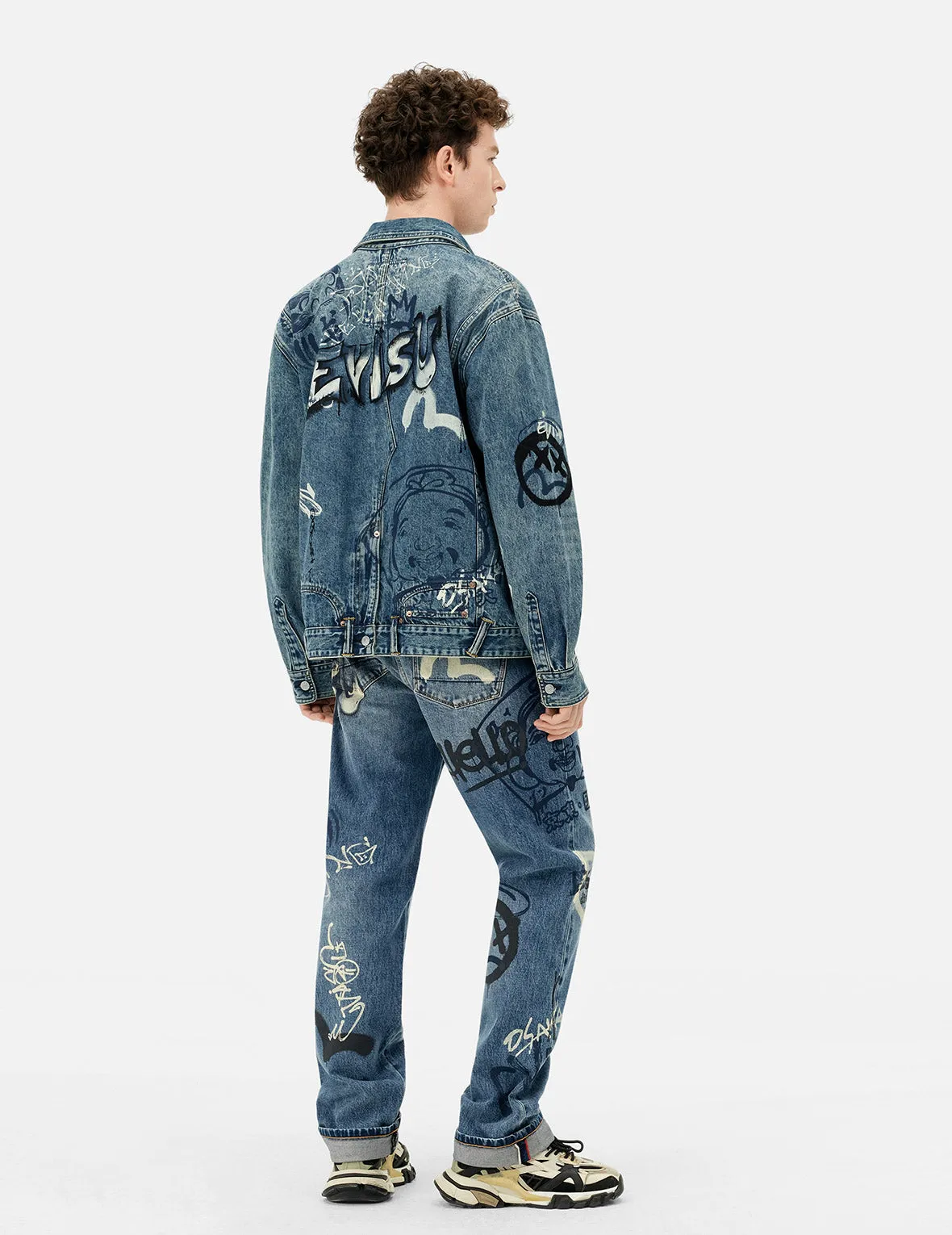 Graffiti Prints Regular Fit Denim Jacket sold by Evisu product image thumbnail 4