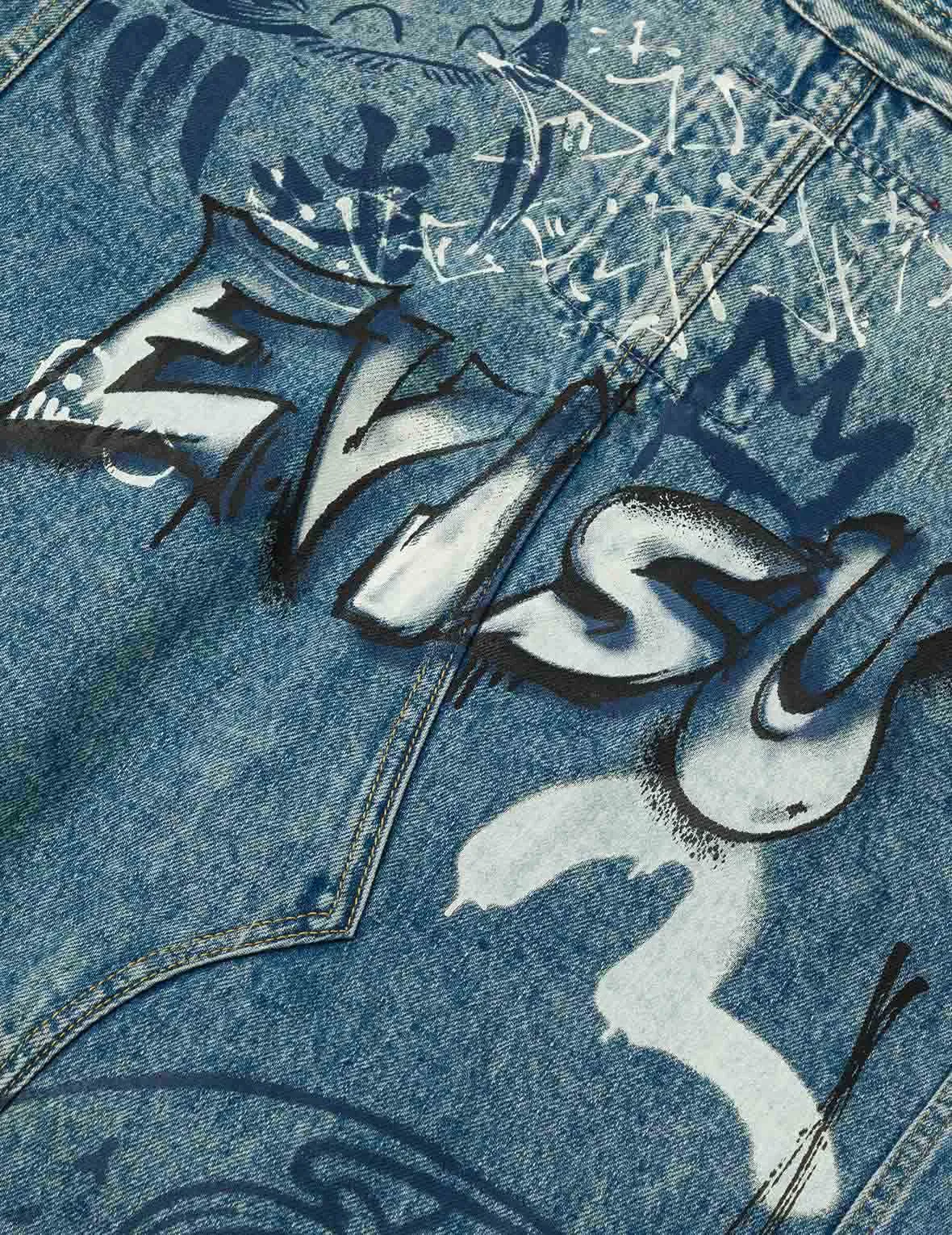 Graffiti Prints Regular Fit Denim Jacket sold by Evisu product image thumbnail 5