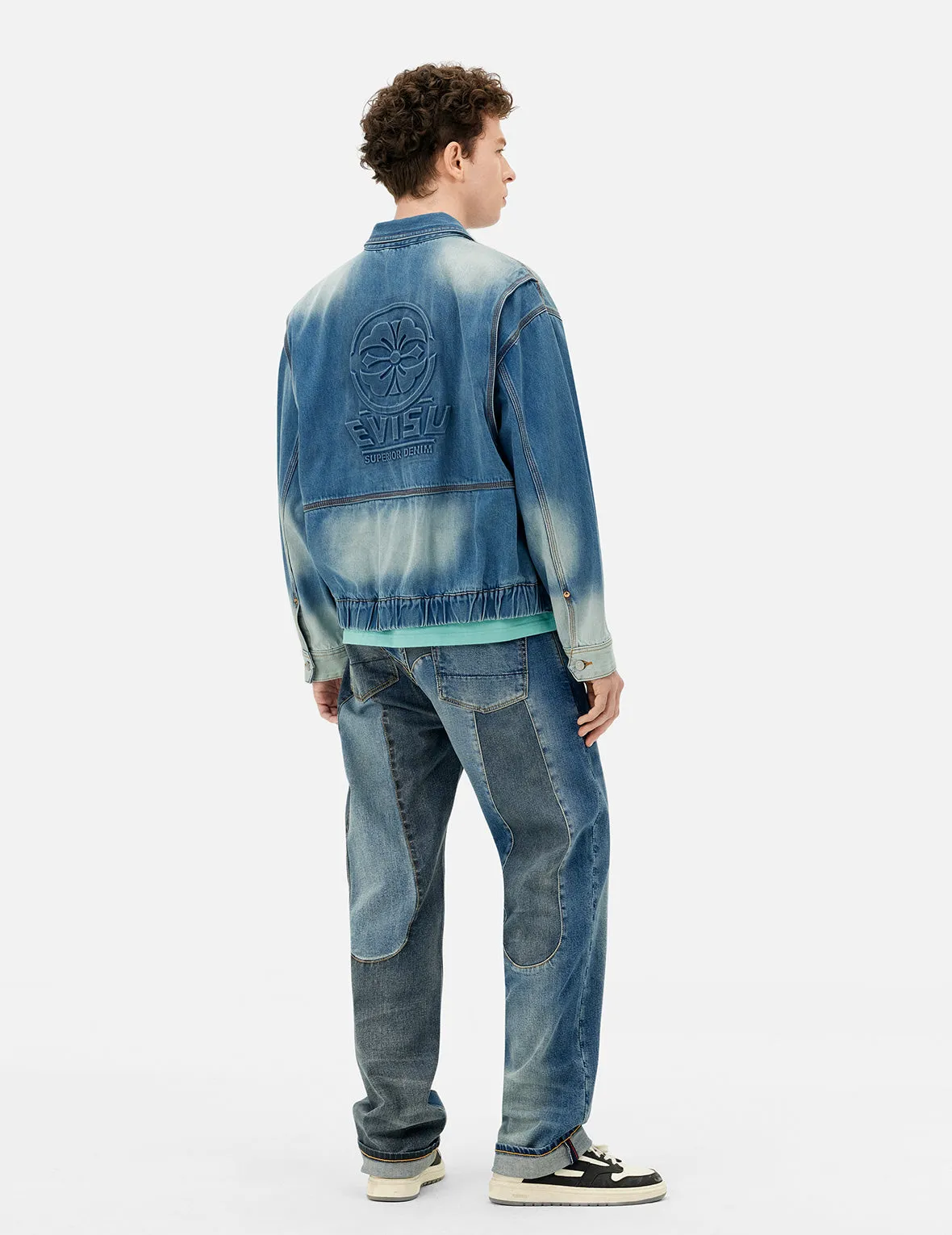 Emboss Kamon Relax Fit Worker Denim Jacket sold by Evisu product image thumbnail 4