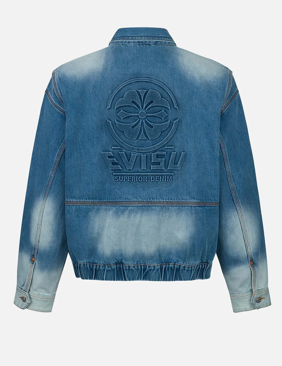 Emboss Kamon Relax Fit Worker Denim Jacket sold by Evisu product image thumbnail 2