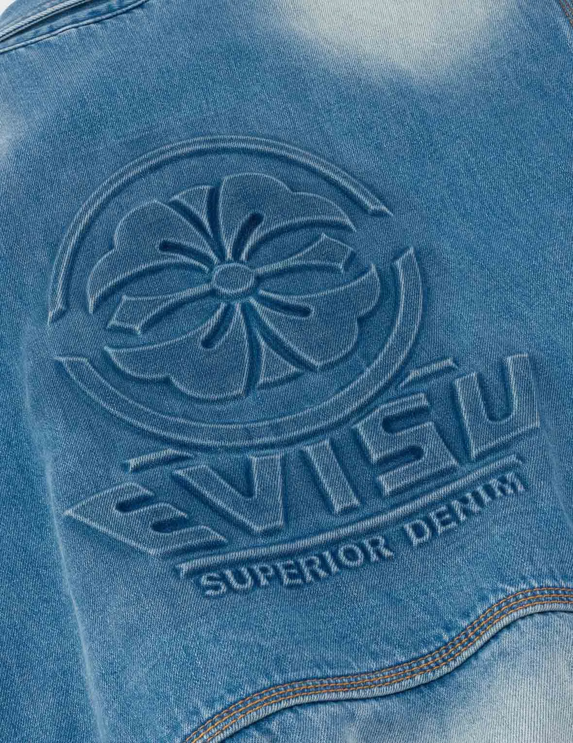 Emboss Kamon Relax Fit Worker Denim Jacket sold by Evisu product image thumbnail 5