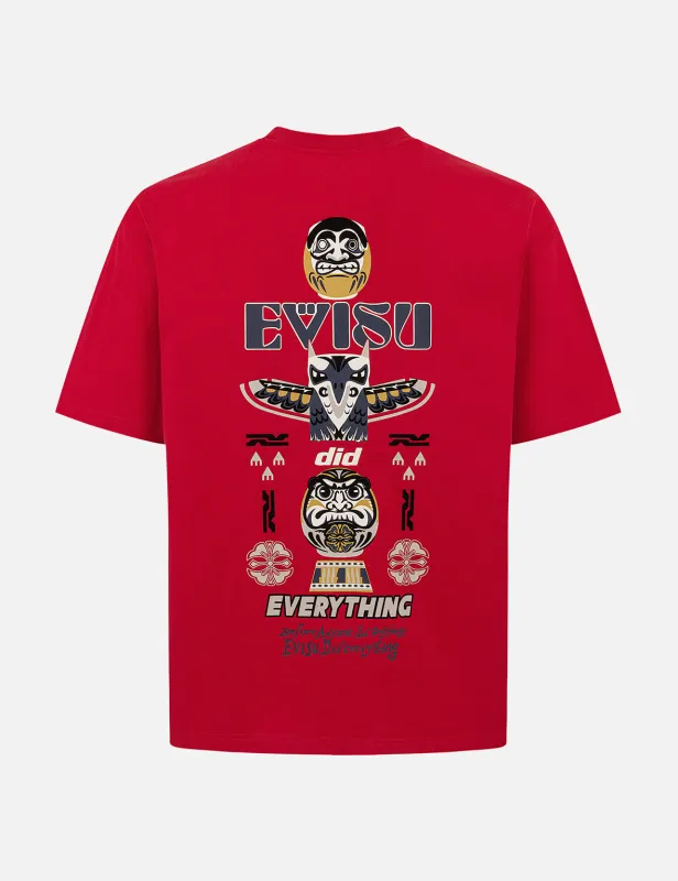 Daruma and Totem Print Relax Fit T-shirt sold by Evisu