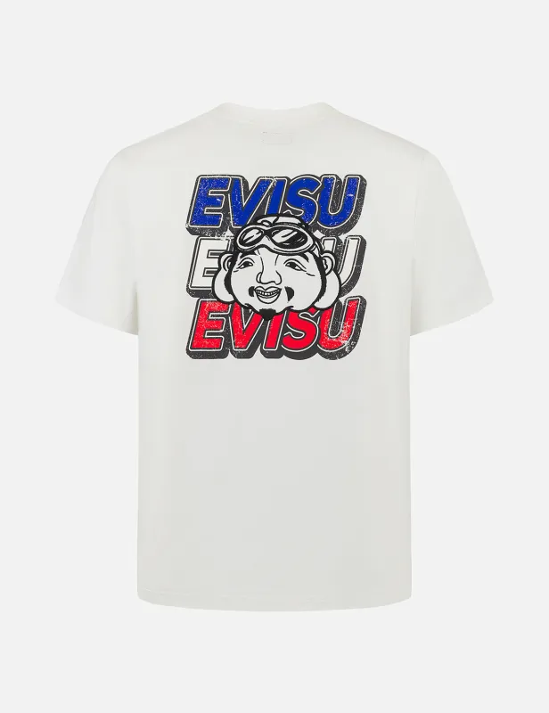 Slogan Print with Godhead Appliqué Embroidery Regular Fit T-Shirt sold by Evisu