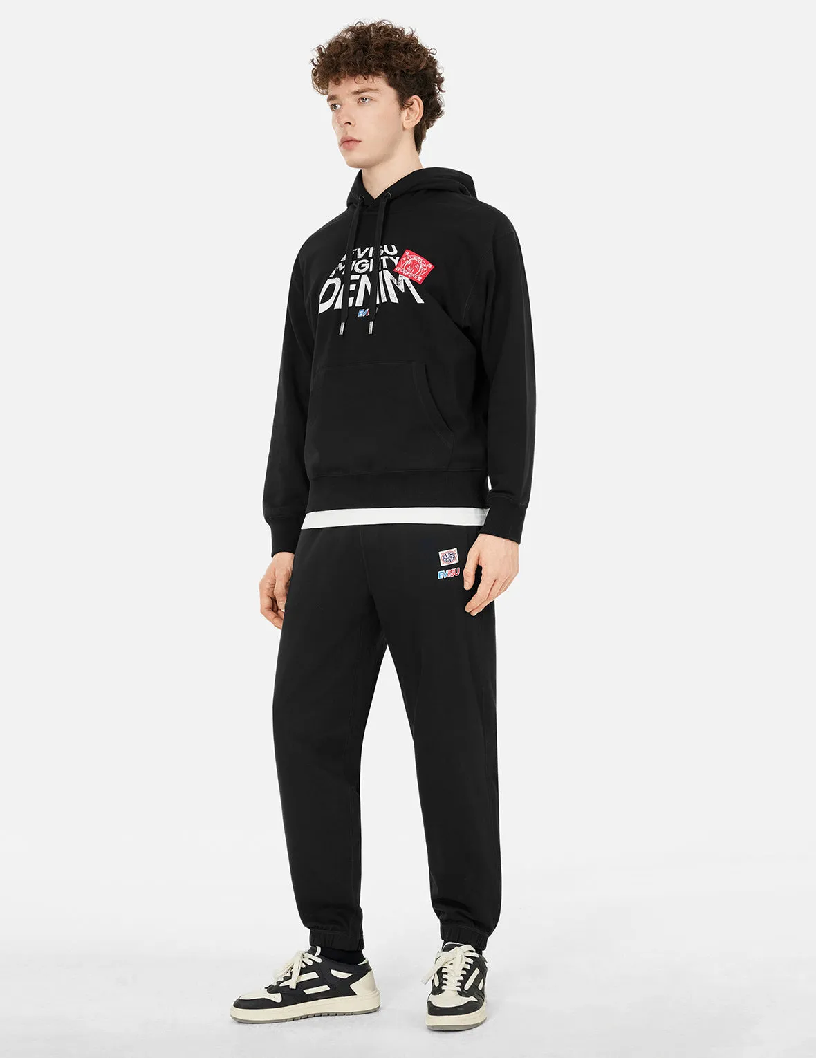 Slogan Daicock Print with Appliqué Pockets Loose Fit Sweatpants sold by Evisu product image thumbnail 3
