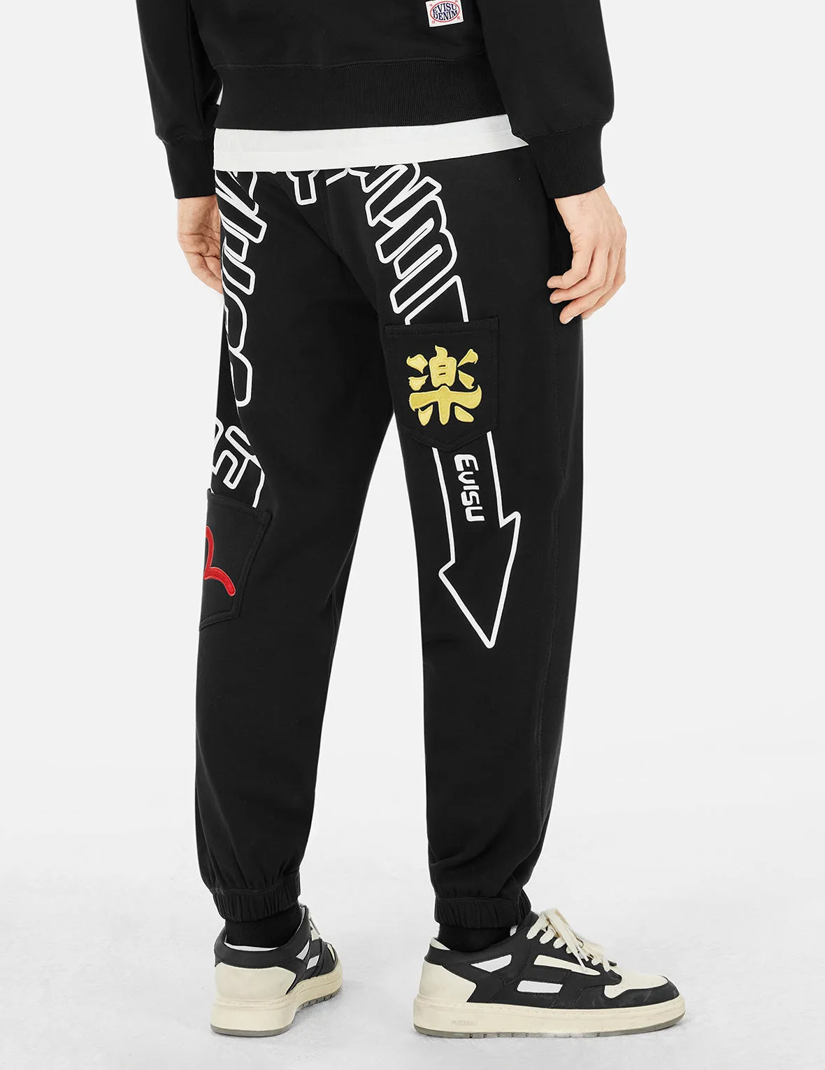 Slogan Daicock Print with Appliqué Pockets Loose Fit Sweatpants sold by Evisu product image thumbnail 5