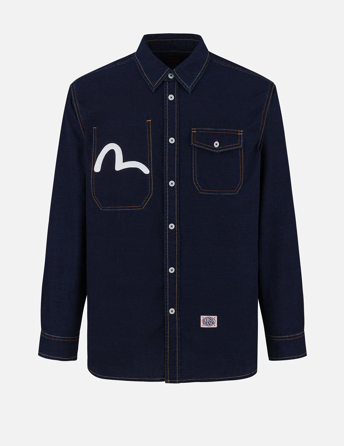 Seagull Print Regular Fit Denim Shirt sold by Evisu