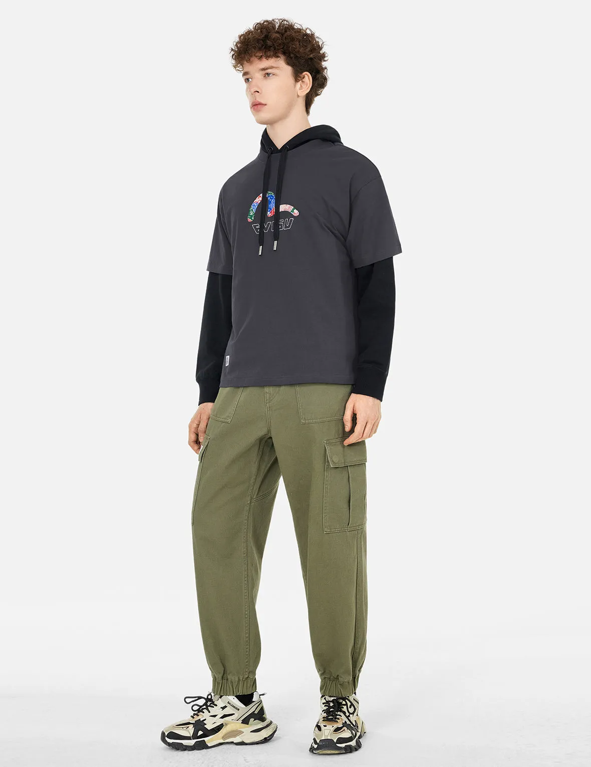 Seagull Print and Japanese Patch Logo Relax Fit T-shirt sold by Evisu product image thumbnail 3