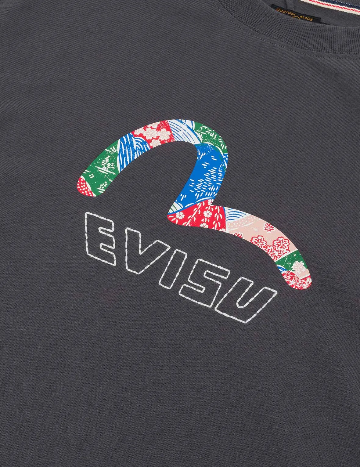 Seagull Print and Japanese Patch Logo Relax Fit T-shirt sold by Evisu product image thumbnail 5