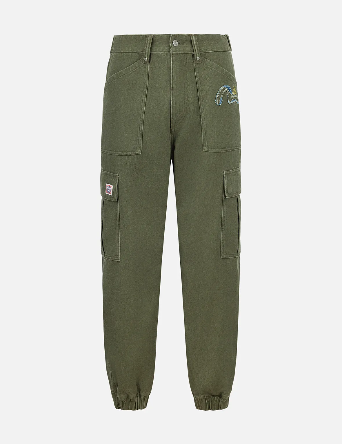 Seagull Appliqué Embroidery Wide-leg Woven Jogger sold by Evisu