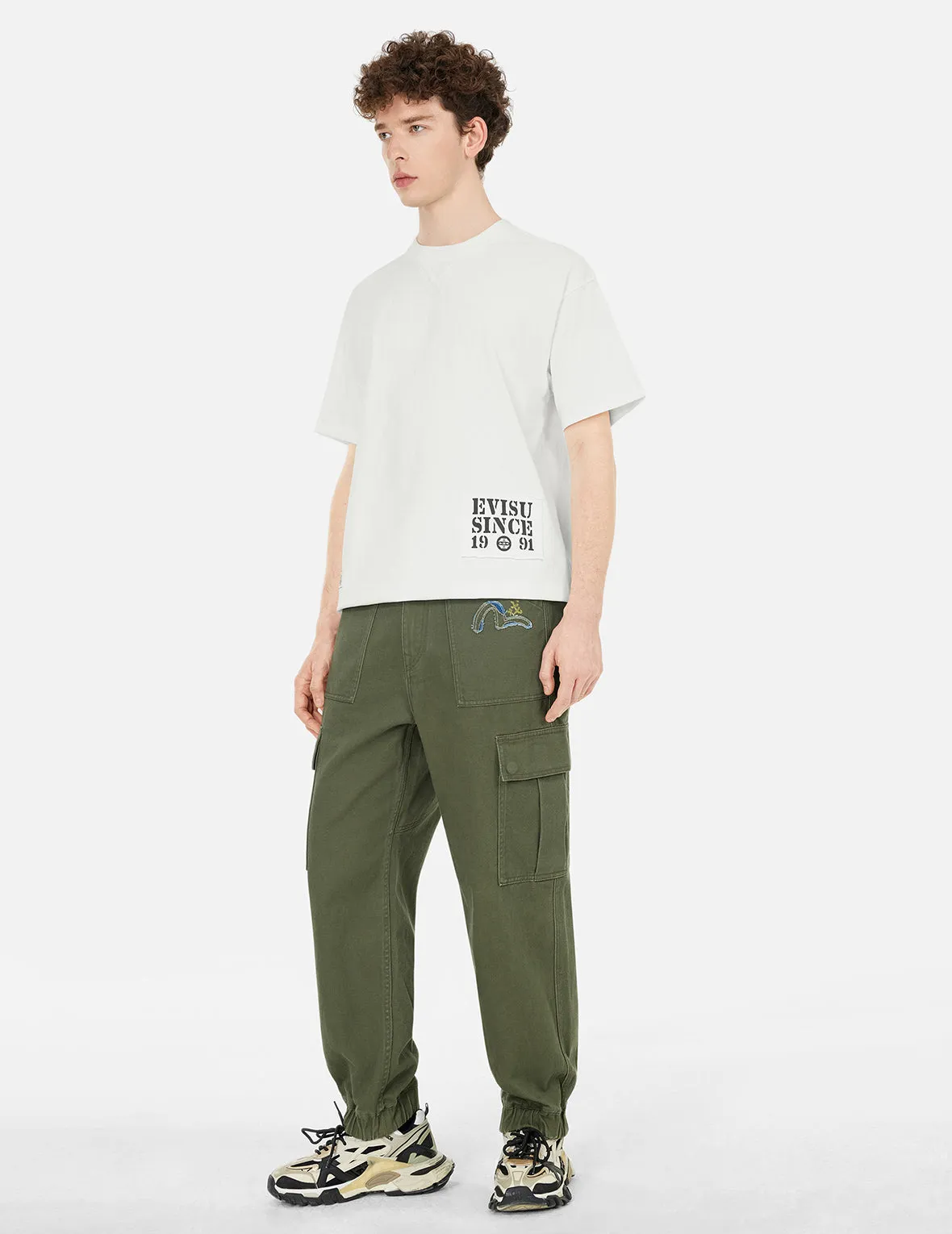 Seagull Appliqué Embroidery Wide-leg Woven Jogger sold by Evisu product image thumbnail 3