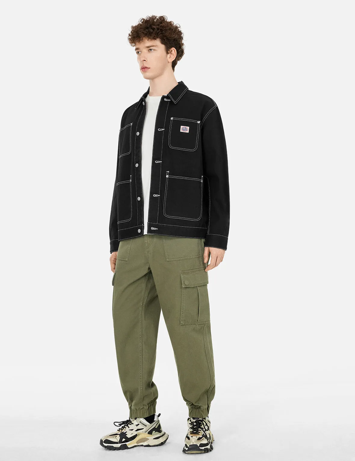 Godhead and Map Appliqué Embroidery Fashion Fit Worker Denim Jacket sold by Evisu product image thumbnail 3