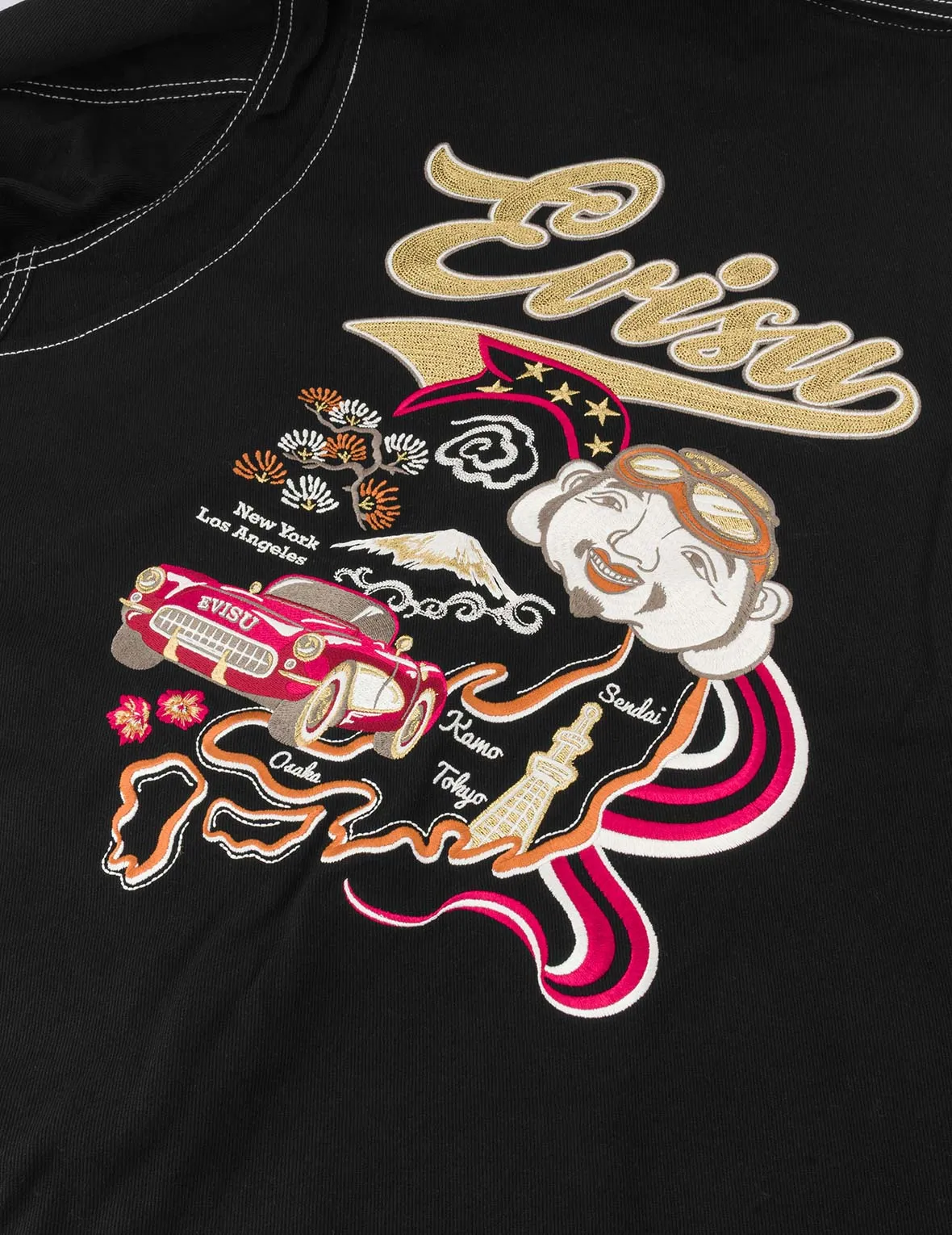 Godhead and Map Appliqué Embroidery Fashion Fit Worker Denim Jacket sold by Evisu product image thumbnail 5