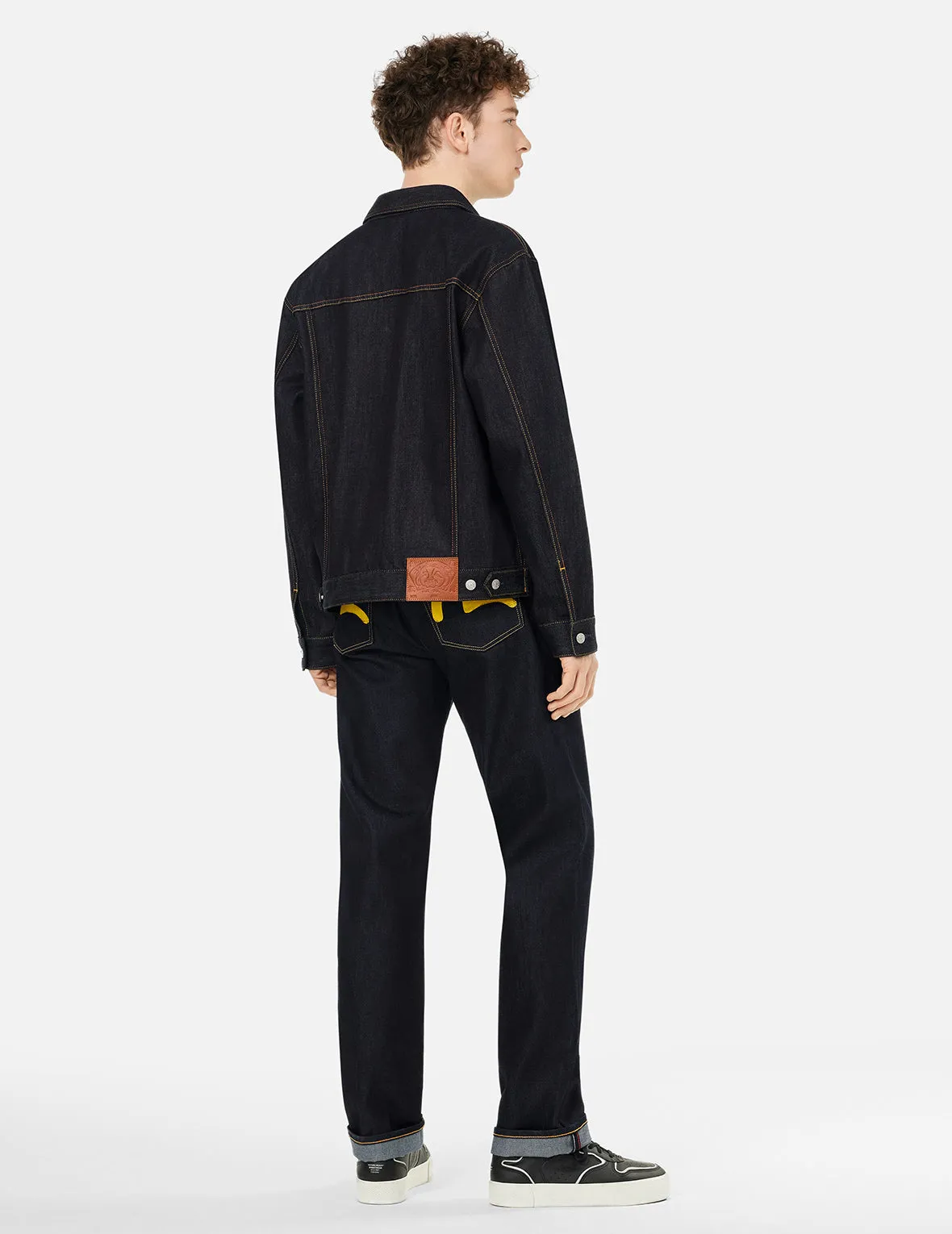 Ecru Seagull Print Relax Fit Denim Jacket sold by Evisu product image thumbnail 4