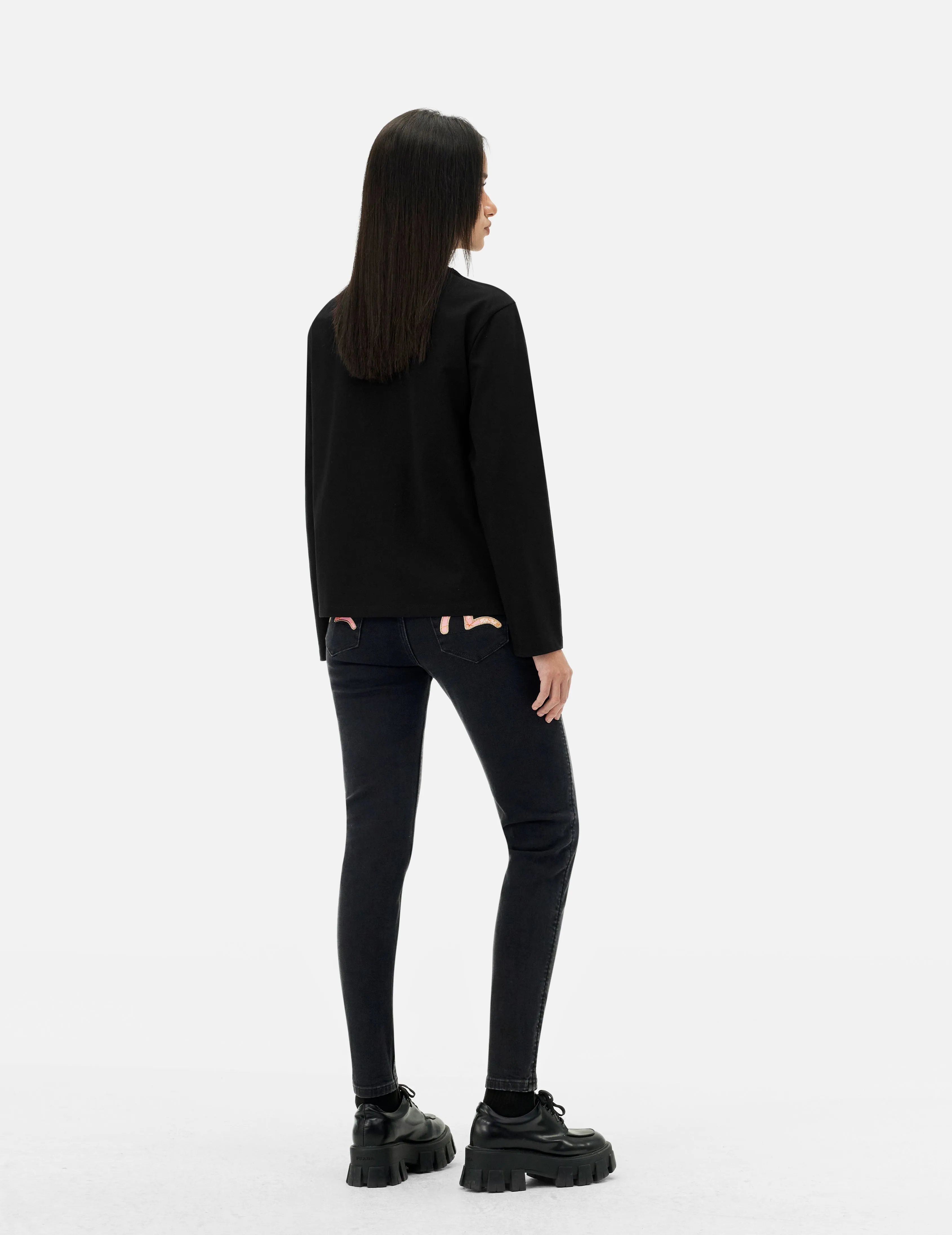 Brocade Seagull Embroidery Regular Fit Long-Sleeve T-shirt sold by Evisu product image thumbnail 4