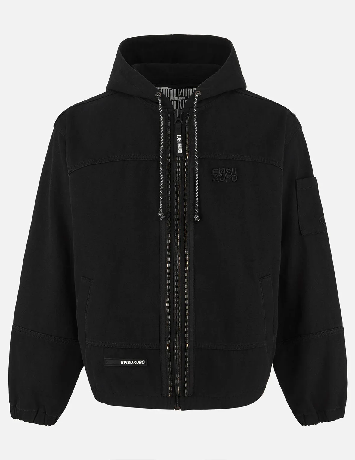 Logo Embroidery Boxy Hooded Jacket sold by Evisu