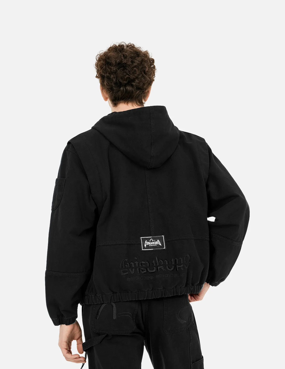 Logo Embroidery Boxy Hooded Jacket sold by Evisu product image thumbnail 4