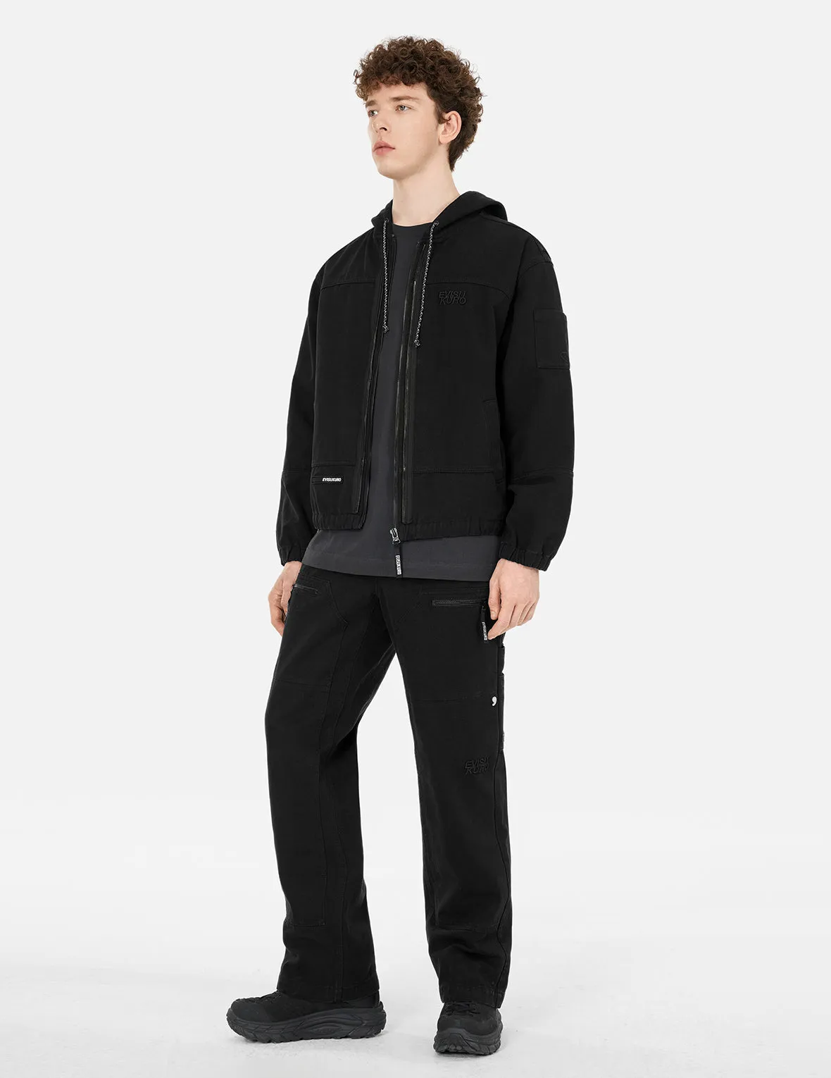 Logo Embroidery Boxy Hooded Jacket sold by Evisu product image thumbnail 2