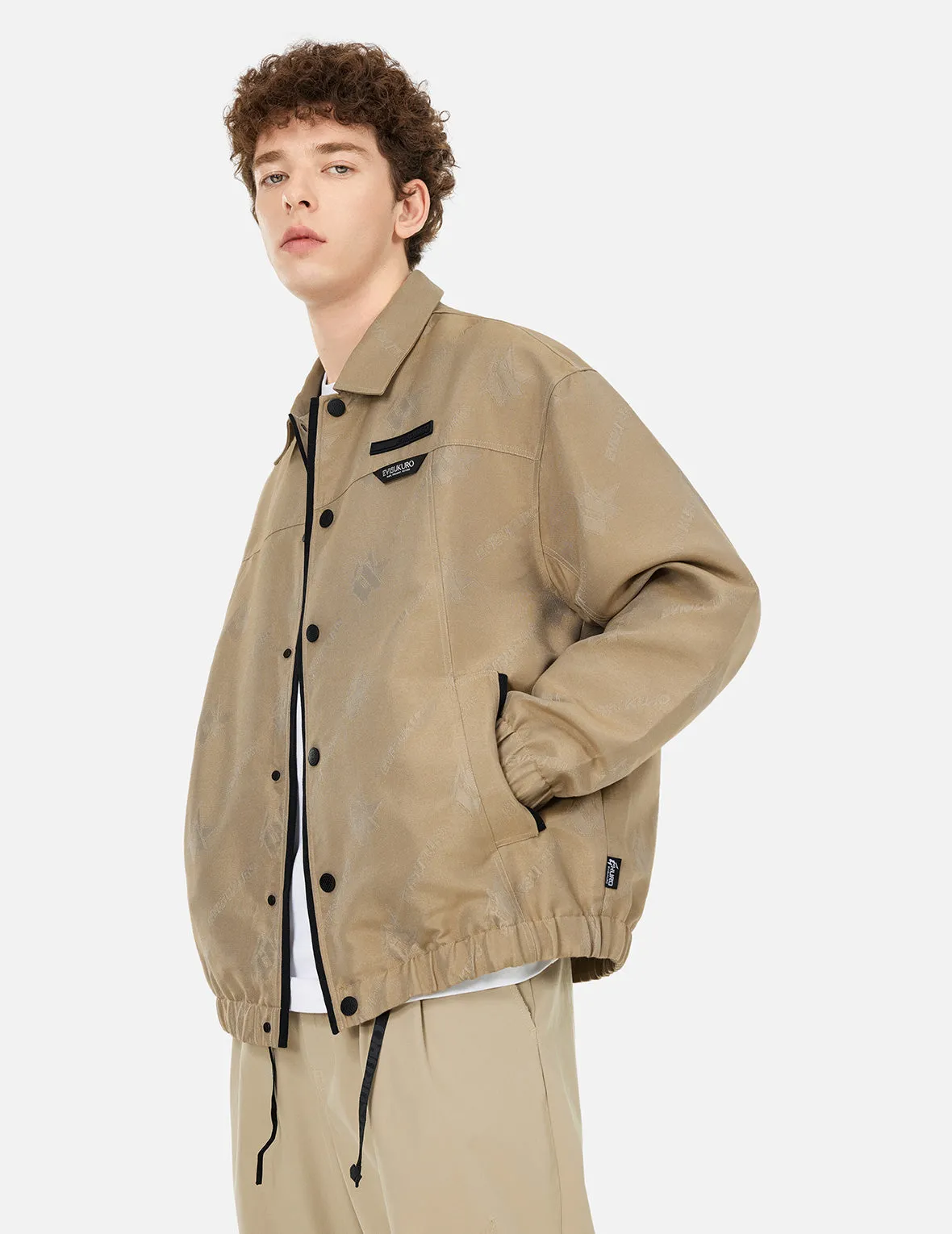 Monogram Logo Jacquard Oversized Coach Jacket sold by Evisu product image thumbnail 5