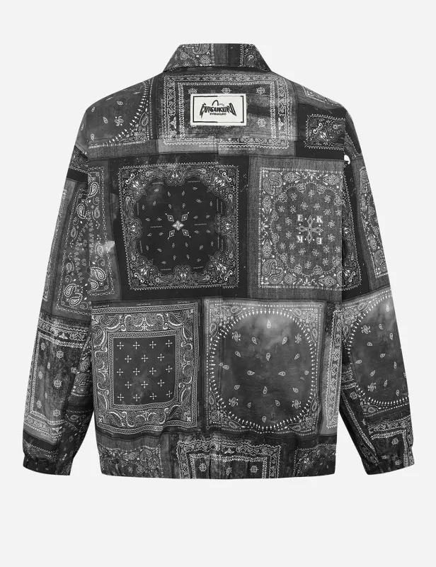 Allover Paisley Print Oversized Coach Jacket sold by Evisu