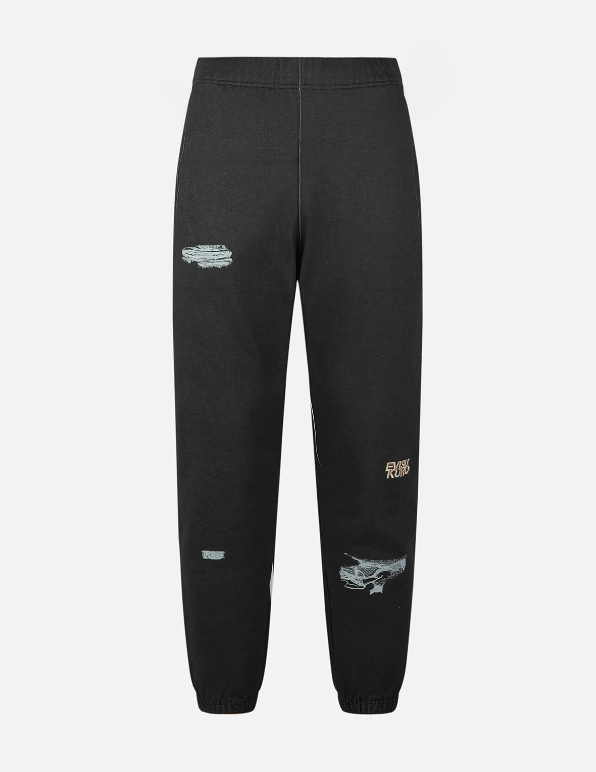 Distressed Prints Relax Fit Sweatpants sold by Evisu