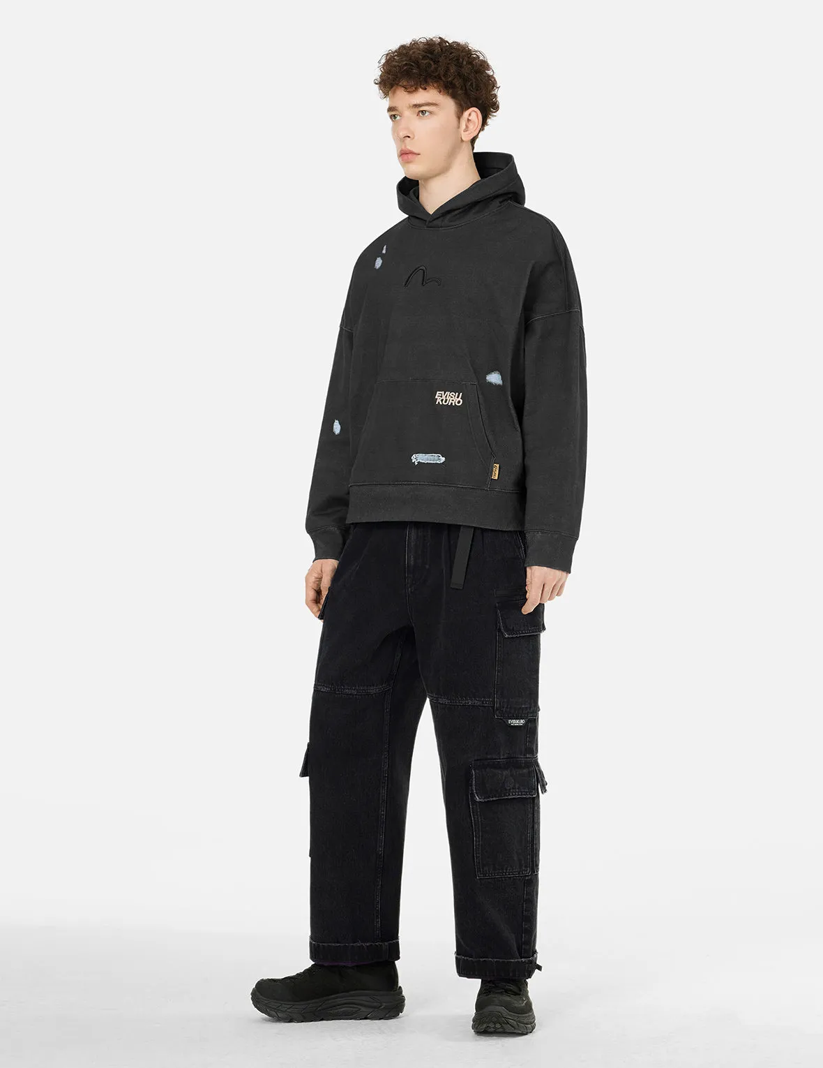 Distressed Prints Oversized Hoodie sold by Evisu product image thumbnail 3