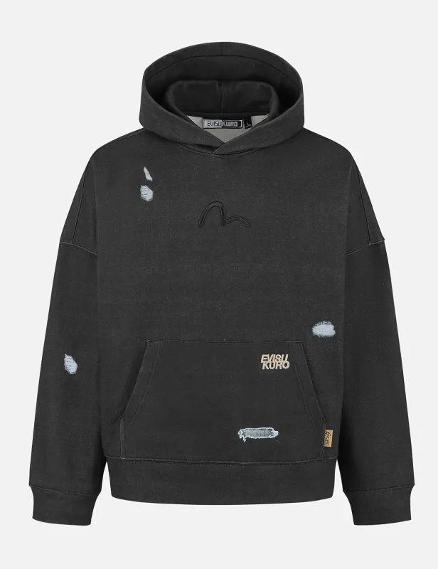 Distressed Prints Oversized Hoodie sold by Evisu