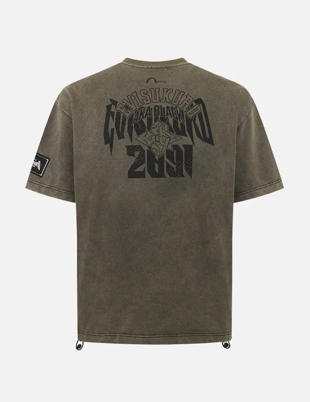 Heavy Washed Loose Fit Short-Sleeve Sweatshirt sold by Evisu