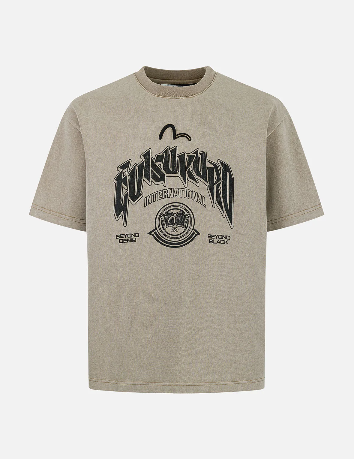 Distressed Wash Relax Fit T-shirt sold by Evisu