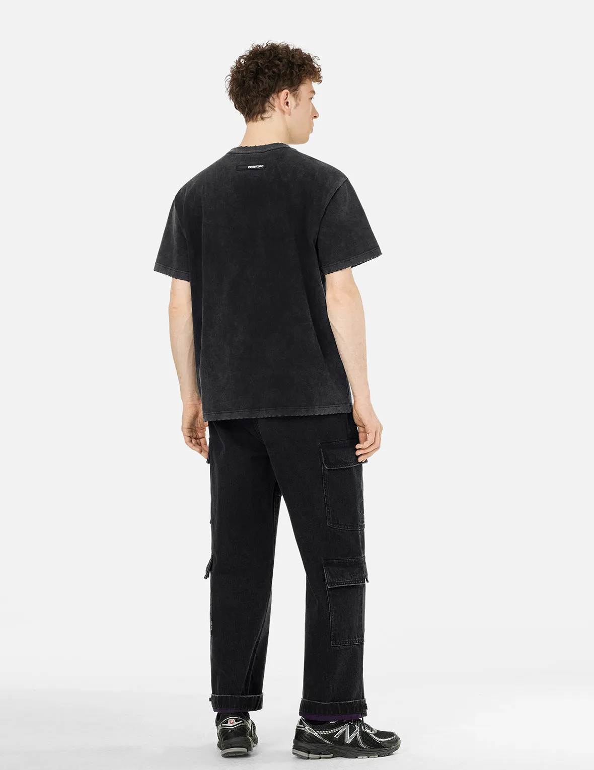 Logo Embroidery Regular Fit Acid-Wash T-Shirt sold by Evisu product image thumbnail 4