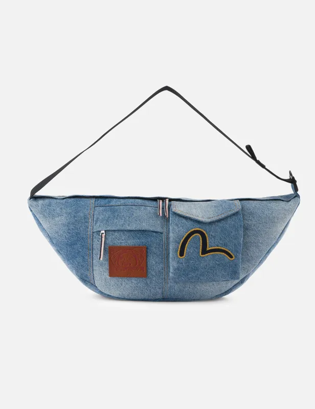 Seagull Embroidery Denim Crossbody Bag sold by Evisu