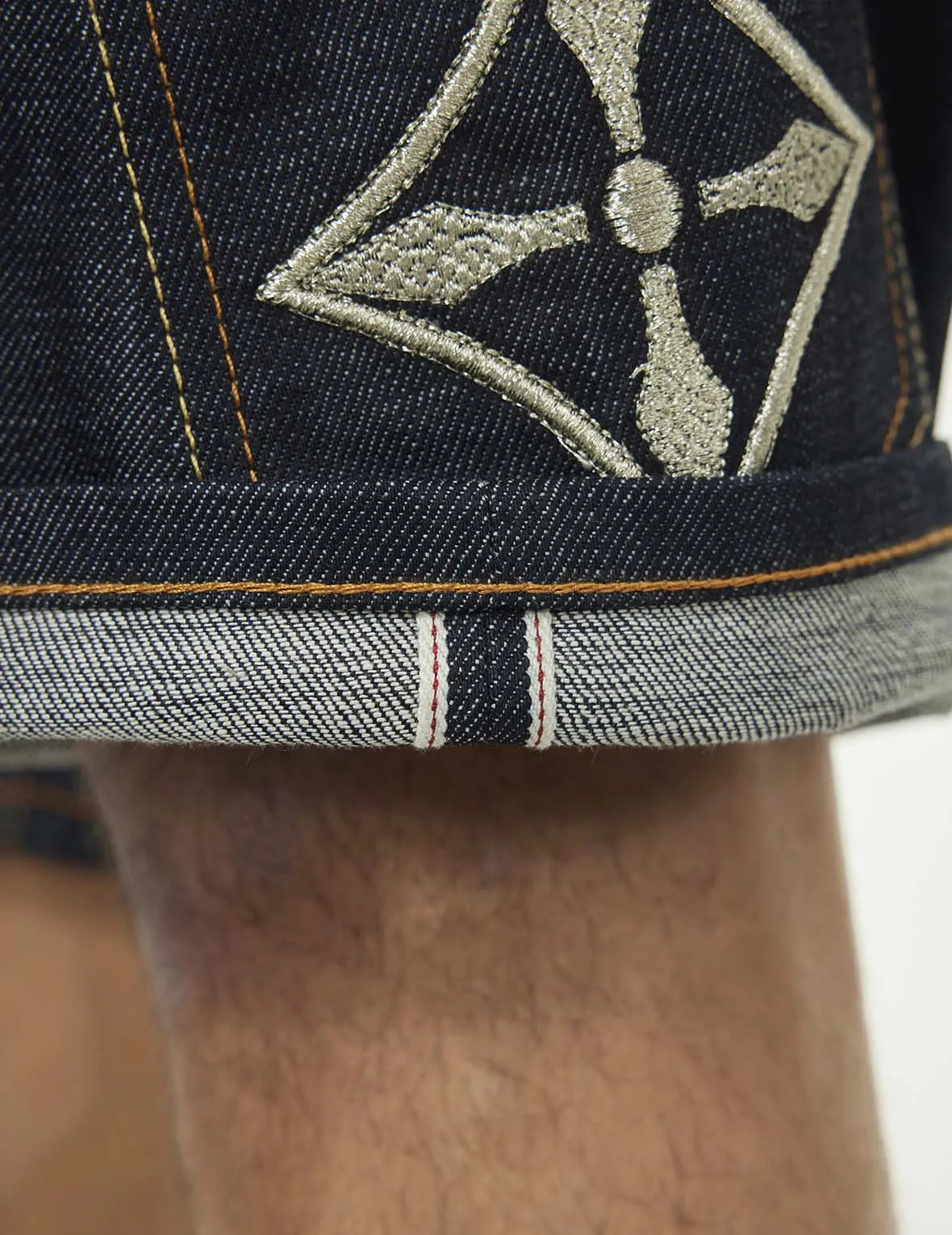 Multi-Pocket with Brocade Patch Regular Fit Denim Shorts sold by Evisu product image thumbnail 5